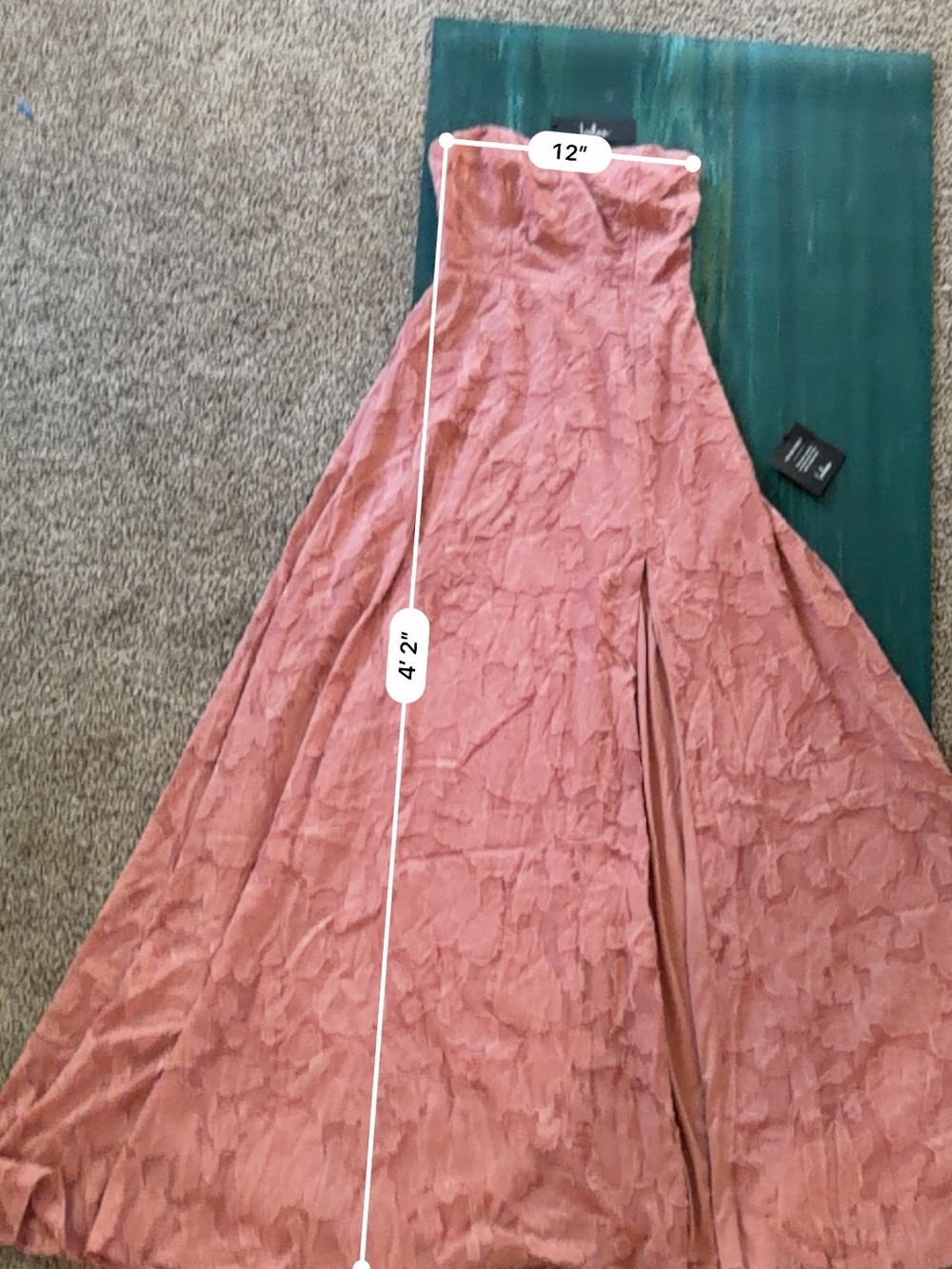 Lulu's Strapless Textured Maxi Dress in Rose